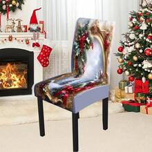 1/4/5/6/7/36pcs Winter Pine Tree & Holly Berry Print Chair Cover/Seat Cushion Set, Suitable For Indoor Home, Restaurant, Hotel, Ideal Choice For Modern Daily Decor. Tablecloth Fits Square Dining Table, Elastic Chair Covers Are Washable.