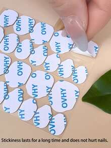 10pcs/Set 240 Pieces Premium OVHY Extra Large Nail Stickers, Double-Sided Waterproof & Breathable Adhesive, Smooth Surface, Oval Design, Plastic Self-Adhesive Nail Stickers, For False Nails - White - View 3