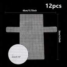 10pcs White Plastic Canvas Needlework Bed Sheets - Square Grid Embroidery & Cross-Stitch Mesh Mats For DIY Crafts, Bookmarks, Bags, Cups - Hand-Knitting Supplies For Beginners & Experts, Sewing Supplies - As shown - View 17