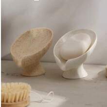 树脂皂盒叶形皂盒 - 自排水皂盒，适用于浴室水槽、淋浴间和厨房，带排水孔的皂盒，保持肥皂干燥，易于清洁