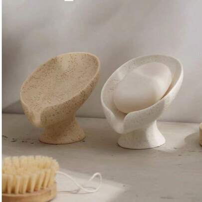 Resin Soap Dish Leaf Shaped Soap Dish - Self Draining Soap Holder For Bathroom Sink, Shower & Kitchen, Soap Saver Tray With Drain Holes, Keeps Soap Dry, Easy To Clean