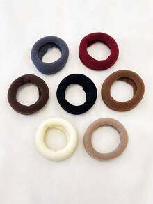 7pcs/Set Simple Elastic Hair Ties, Suitable For Ponytail, Everyday Use, Ponytail Holders, Hair Elastics, Hair Rubber Bands, Scrunchies, Home Beauty Women Accessory Gifts ,Gym Sport Outfit