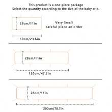 1pc Baby Crib Integrated Soft Bumper Pad, Infant Bed Rail Protector, Newborn Cartoon Embroidery Cushion Crash Pad, Children Anti-Collision Fence - Happy Bear - View 4