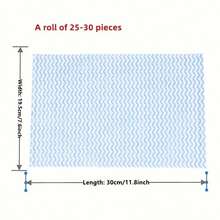 50pcs/Roll High Absorbency Disposable Cleaning Cloths - Oil-Free, Lint-Free, Non-Polyester, Modern Serrated Design, Blue/Orange/Pink/Beige Options, Suitable For Kitchen, Living Room, Outdoor - Essential For Slouchy Cleaning