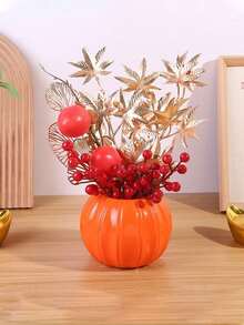 1pc Plastic Vase Nordic Style Faux Ceramic Flower Vase Flower Pot Dried Flower Vase Shatter-Resistant Flower Basket Fresh Flower Container Suitable For Wedding Decor Home Bedroom Ornament Hotel Decoration - Multicolor - View 11