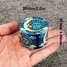 1.6/2/2.5英寸Moon Sun 香草研磨机金属四层研钵研磨机手动粉碎机锌合金波西米亚烟草草吸烟工具香烟雪茄配件礼物 - 月亮 - 查看 12