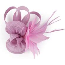 Fascinators Hats Women,Tea Party Fascinator Hair Clip With Feathers Wedding,Derby Hats Headbands - Ha9461- Hồng - Xem 11