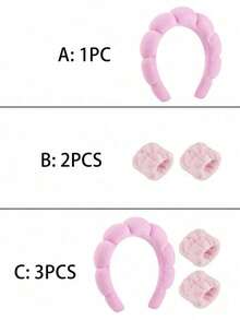 1/3pcs High-Crowned Hair Accessory For Women - Face Washing And Bathing - Face Protection Wristband - Hair Band With Cloud-Shaped Sponge - Makeup Removal Headband - Hair Tying Band - Hair Accessory Set Hair Accessaries