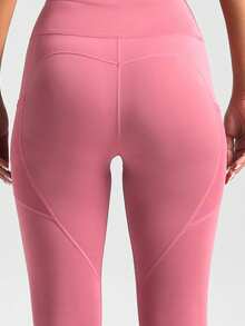 Soyun Women's One-Piece Side Pocket Fitness Pants, Suitable For Yoga, Outdoor Sports And Butt Lifting - Pink - View 6