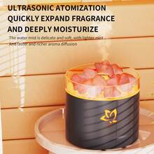 Crystal Salt Stone Aromatherapy Machine Colorful Atmosphere Light Atomization Humidification 160ml Large Capacity Multiple Scenarios Suitable For Office, Living Room, Bedroom - Multicolor - View 4