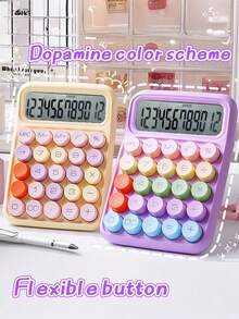1pc 12-Digit Large Display Dopamine Calculator, Made Of High-Quality Material, Mechanical Keyboard, Suitable For School, Office, Retail, Classroom Prizes, Back To School - Purple - View 11