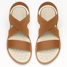 Women's Sandal Papete Orthopedic Anatomical Massaging Ultra Comfort Light And Soft - Camel - Ver 6