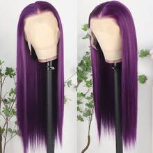 13X6 Platinum White Synthetic Lace Front Wigs 28 Inch Pre Plucked Long Straight Hair Wigs Glueless White Wigs Heat Resistant Fiber Hair Natural Halloween Wigs Platinum Blonde Lace Front Wigs For Women For Daily Christmas Party Cosplay Use - 紫色 - 查看 3