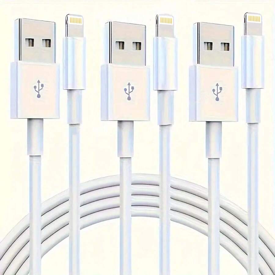 Durcord 3.28 英尺/6.6 英尺充电器线 Lightning 数据线，MFi 认证 USB A 转 Lightning 充电线，兼容 13 12 11 /Mini Pro XR Xs Max X SE 8 7 6 Plus/iPad /兼容 iPod/兼容 - 白色 Nan