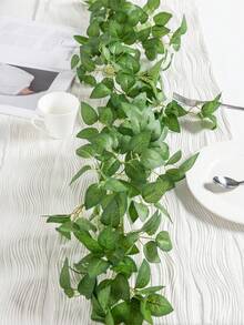 1/2/3件装人造桉树花环 - 多功能仿真绿色植物藤蔓，塑料悬挂植物，适用于婚礼、家居花园装饰、桌面、墙面装饰、派对装饰 - 无需用电，是情人节、圣帕特里克节、桉树装饰、餐桌装饰、冬季家居装饰的理想之选。 - 綠色 - 查看 5