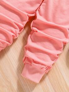 Toddler Cartoon Print Crew Neck Sweatshirt And Sweatpants Set - 粉色 - 查看 6