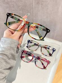 1 件/3 件塑料豹纹多色几何全框休闲风格变色女士老花镜 6 屈光度选项 +1.0 至 +2.5 放大倍数适用于户外休闲活动驾驶露营办公室阅读时尚配饰 - 彩色 - 查看 9