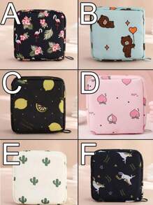 3件/1件卫生巾收纳袋，印花收纳袋，卫生巾收纳袋，拉链牛津布月经垫袋，女士便携式化妆口红包，化妆口红包，旅行耳机更换收纳袋卧室配件和旅行必需品，适用于圣诞节春节假期聚会派对礼物