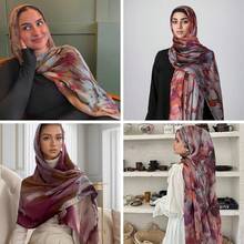 ZGMYC Watercolour Floral Printed Hijab Scarf For Women Soft Modal Cotton Instant Hijab Head Wraps Shawls Long Scarveshalloween - 顏色 1 - 查看 8