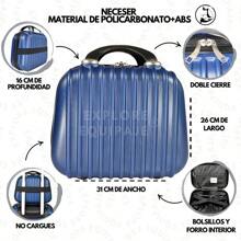 Set De Maletas De Mano Más Dos Neceseres - Azul - Ver 6