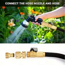 2-Piece Brass Garden Hose Quick Connect Set – 3/4" GHT Female & Male Threads | Heavy-Duty Metal Couplers For Flower Watering, Lawn Sprinklers & Patio Use  (Gold) - 金色 2pcs - 查看 9