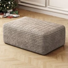 LUCKHAO 37.40"Sofa Ottoman ,No Assembly Required,White(Plush Corduroy Fabric) DIY Sofa Chairs, No Assembly Required Suitable For Balconies, Living Rooms, Bedrooms - 駝色 - 查看 1