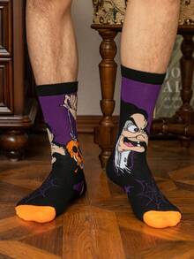 Disney 1/4 双正版反派角色袜子，卡通圣诞新年礼物袜子，创意趣味袜子