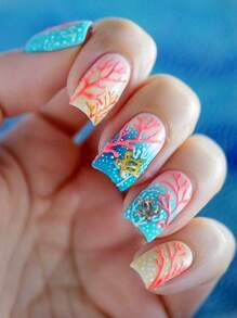 Beautizon Nailartlab 20Pcs 3D Turtle Nail Art Accessories, DIY Art Cute Gold And Silver Mixed Color Turtle Shape Design Wearable Nail Decoration Accessories, Essential Accessories For Girls' Salon Nail Art