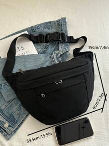Pochete Feminina de Cor Sólida na Moda, de Grande Capacidade para Compras Casuais, Deslocamentos, Viagens e Trabalho