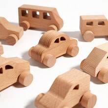 8pcs Wooden Inertia Push & Go Cars, Grip Training Toy Cars For Children, Suitable For Boys, Girls, Birthday, Halloween, Christmas Gifts - Multicolor - View 7