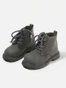 1 Paar Kinderstiefel, Obermaterial aus Leder, weiche Sohle rutschfest, Kinder Kurzschaft Stiefel, lässig vielseitig leichte Lederstiefel, geeignet für Herbst/Winter