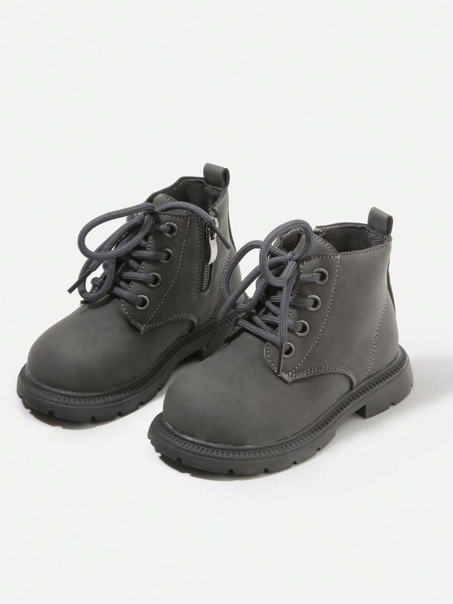 1 Paar Kinderstiefel, Obermaterial aus Leder, weiche Sohle rutschfest, Kinder Kurzschaft Stiefel, lässig vielseitig leichte Lederstiefel, geeignet für Herbst/Winter