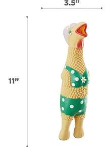 Outward Hound By Charming Pet Squawkers Henrietta Latex Squeaky Rubber Chicken Dog Toy, Funny Interactive Holiday Toy Dogs, Large Size - Bà ngoại Hippie Chick - Xem 6