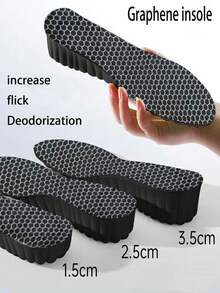 1 Pair Graphene Insoles, Odor-Resistant, Massage, Shock-Absorbing, Comfortable, Breathable, High Elastic Support, Unisex - Graphene Insoles - View 2