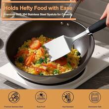 Brushed Slotted Stainless Steel Turner, Non-Slip Spatula With Ergonomic Handle - 2 包特納 - 查看 4