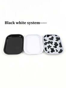 Wielokolorowa, wzorzysta, kwadratowa metalowa taca, materiał metalowy, nadaje się do papierosów, narzędzi do manicure, biżuterii, pędzelka do lakieru do paznokci, kryształków, praktyczny i dekoracyjny dodatek - Wielokolorowe - Zobacz 3