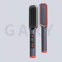 2-In-1 Hair Straightener & Curler, Multi-Function Hair Straightening Brush, Straight & Curly Dual-Use Hair Styler, Anti-Scald & Auto-Off, 4 Heat Settings Fast Heating, Portable Travel & Home Hair Styling Brush, Women's Holiday Gift