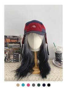 Fleece Earflap Lace-Up Trapper Hat, Unisex Thick Warm Winter Aviator Cap, Patchwork Fur Lined Earmuffs Hat - Multicolor - View 24