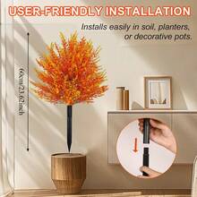 2pcs Versatile Artificial Autumn Lavender Ground Stakes - Faux Lavender For Indoor Outdoor Decor, Perfect For Autumn Holiday Scenes (Thanksgiving/Halloween), Home Garden Office Wedding