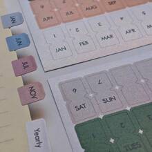 Month Tabs, Planner Tabs,  Calendar Monthly Tab Stickers Designer Accessories Monthly Tabs Planner Stickers For Office Planners Organizations (Mountain) - Multicolor - View 3