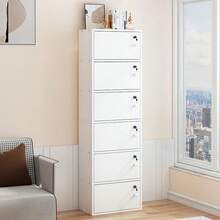 Armario Closet De Almacenamiento Con Cerradura Multiusos - Blanco - Ver 1