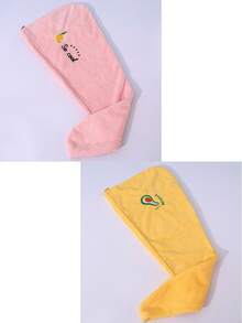 3/2/1件装加厚珊瑚绒卡通刺绣吹风帽，吸水三角干发巾，发帽，浴帽，护发产品及配件，适用于理发店、美容院、旅行、返校季、度假、女士发饰，也适用于美容院、酒店、运动、居家、毛巾、护肤干发巾 - 彩色 - 查看 32