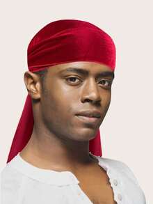4 Packs Solid Color Velvet Durags With Ties - Pirate-Style Unisex Headwear For Outdoor Sports Pirate Hat Pirate Costume - 4Pcs - View 2