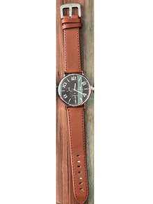 Men's Luxury Casual Quartz Wrist Watch With Leather Strap - Negro - Ver 2