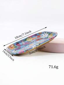 Wielokolorowa, wzorzysta, kwadratowa metalowa taca, materiał metalowy, nadaje się do papierosów, narzędzi do manicure, biżuterii, pędzelka do lakieru do paznokci, kryształków, praktyczny i dekoracyjny dodatek - Wielokolorowe - Zobacz 10