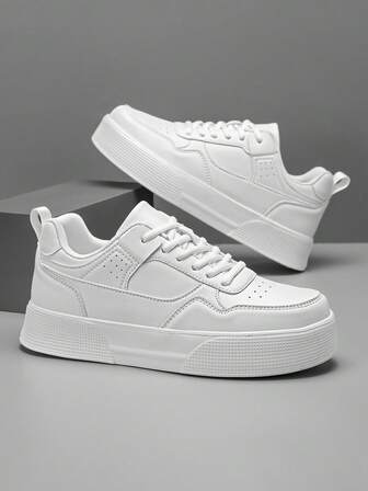 Men's Minimalist Solid Color Personalized Patchwork Casual Sports Shoes, Romantic College Style Casual Low-Top Sneakers For Outdoor Fashion Travel Hiking Couples