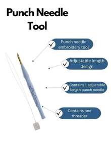 DIY Punch Needle Set - Stainless Steel Handmade Pen With Thick Plastic Handle, Light Blue - All-Season Handmade Embroidery And Weaving Tools, Suitable For Creative Projects, Sewing Tools, Women's Clothing Tools, Crochet