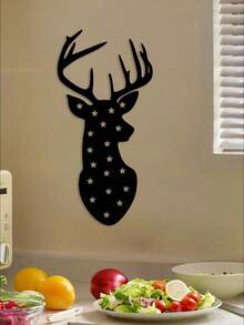 1 PIEZA Adorno colgante de ciervo de metal navideño, transmite un ambiente festivo con elementos de copos de nieve y estrellas, puede decorar espacios, adecuado para salas de estar, árboles de Navidad, tiendas, fiestas - Opción de regalo de calidad, regalo del Día de la Mujer - Decoraciones, Decoración del hogar, Decoración de pared, Decoración de habitación, Decoración de sala de estar, Decoración de la casa, Arte de pared enmarcado, Arte de pared con marco, Decoración de baño, Decoración de otoño, Decoración de invierno