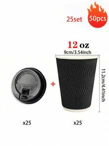 8/12/16 Oz Portable Disposable Corrugated Paper Cup With Lid Coffee Cup 5/10/20 Set Of Corrugated Wall Insulated Coffee Cups, Suitable For Hot/Cold Drinks, Takeaway Drinking Cups, Suitable For Family Office Coffee Shop Party Trips (Multi-Color Optional)