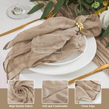 18pcs Cheese Cloth Napkins, 20" X 20", Bohemian Style Coffee Color Cheesecloth Napkins, Suitable For Weddings, Bridal Showers, Parties, Gatherings, Daily Use, Thanksgiving, Christmas - Multicolor - View 6